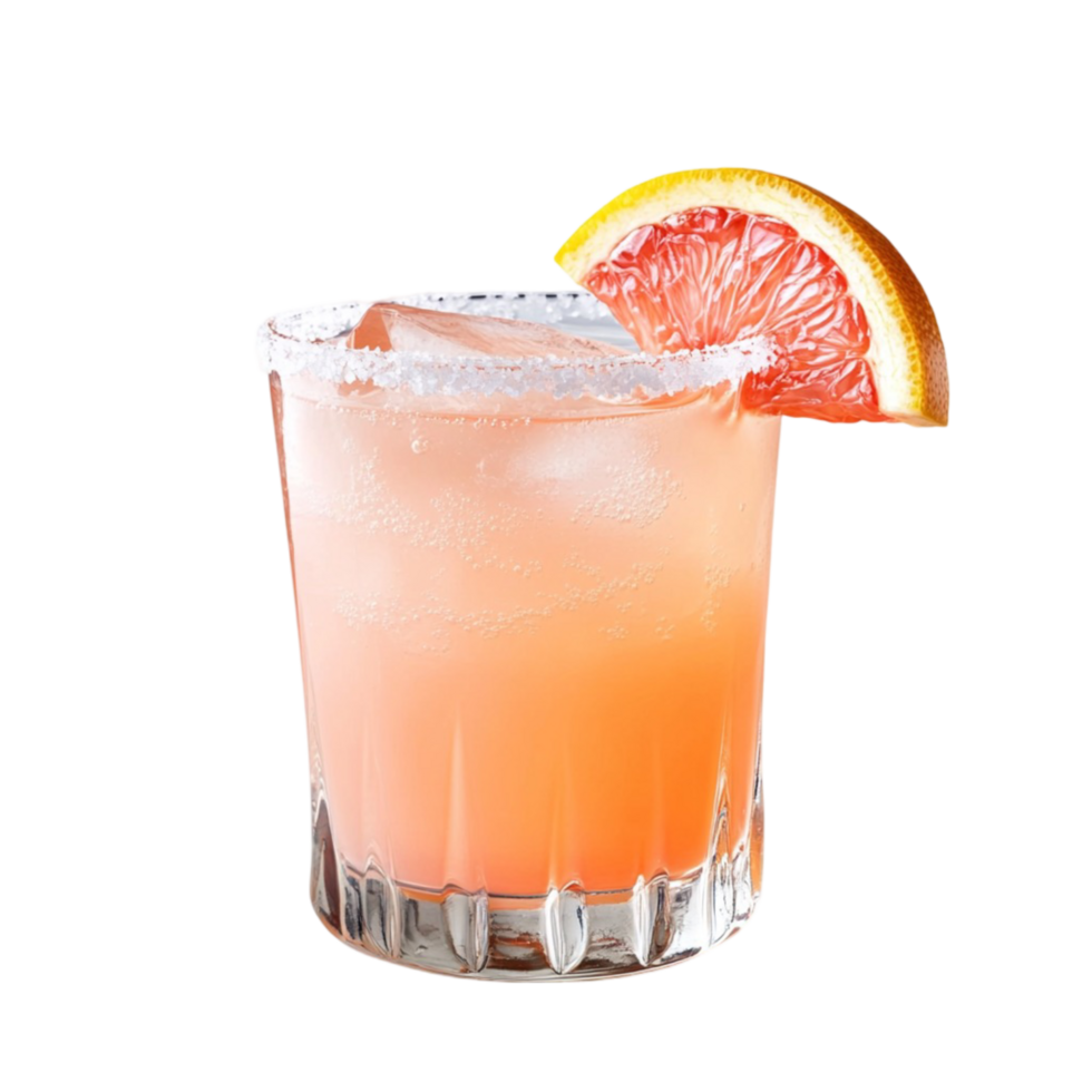 Reing pink cocktail with a grapefruit slice png