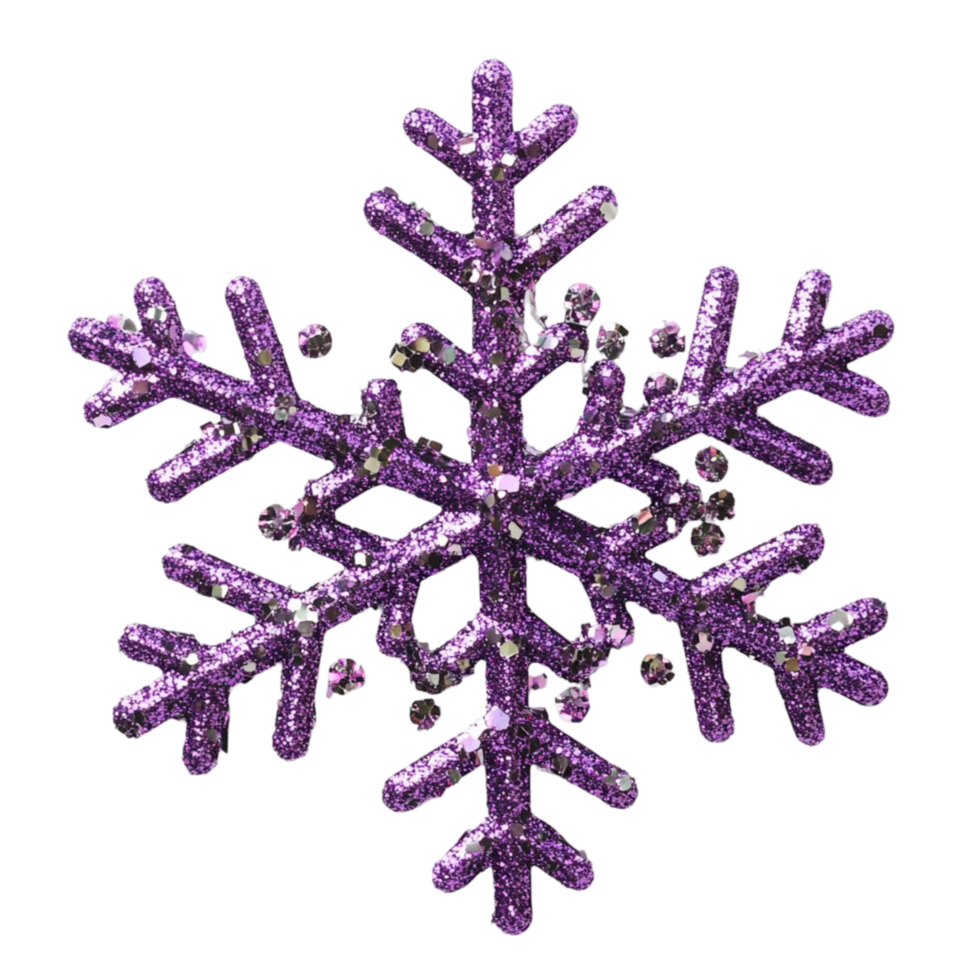 Purple snowflake with an intricate and symmetrical design png