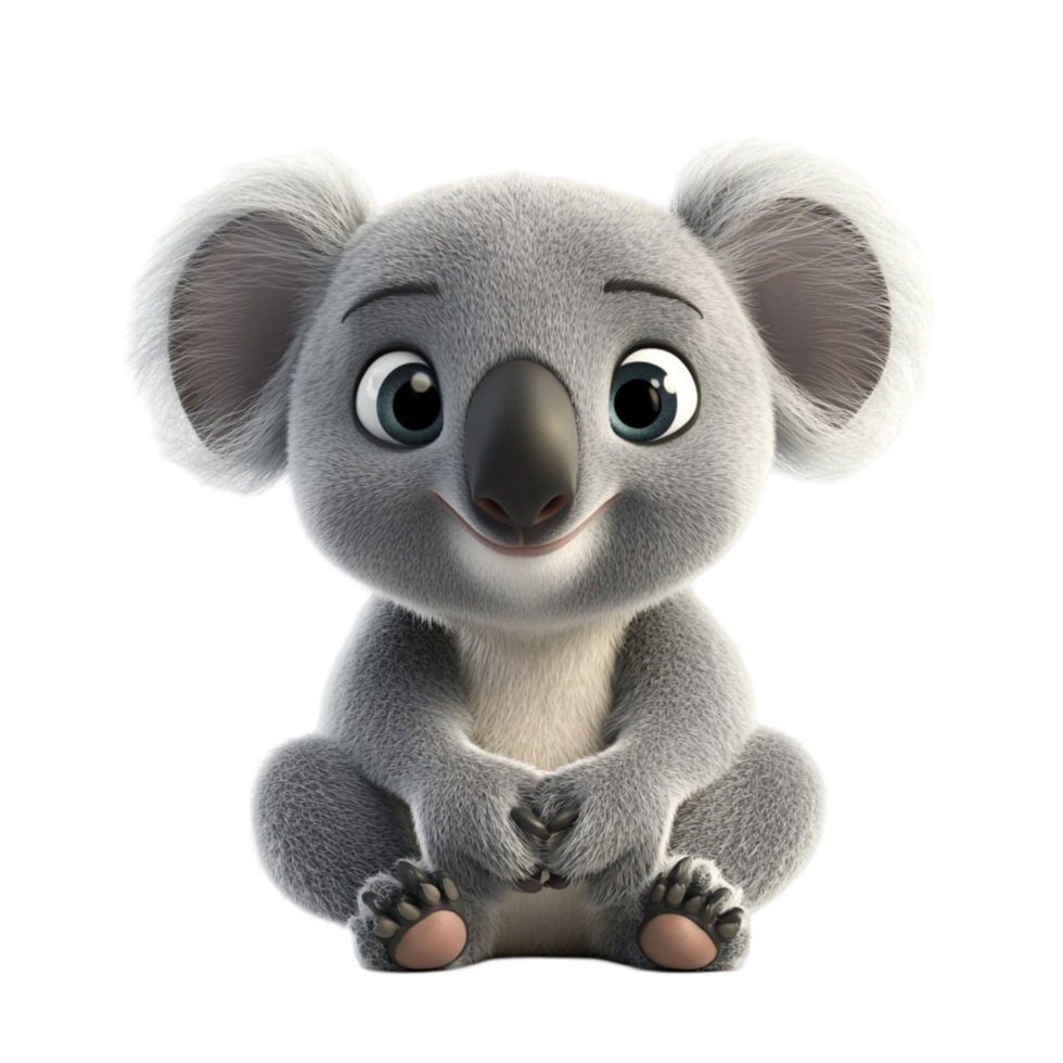 Cute baby koala sitting with big round eyes png