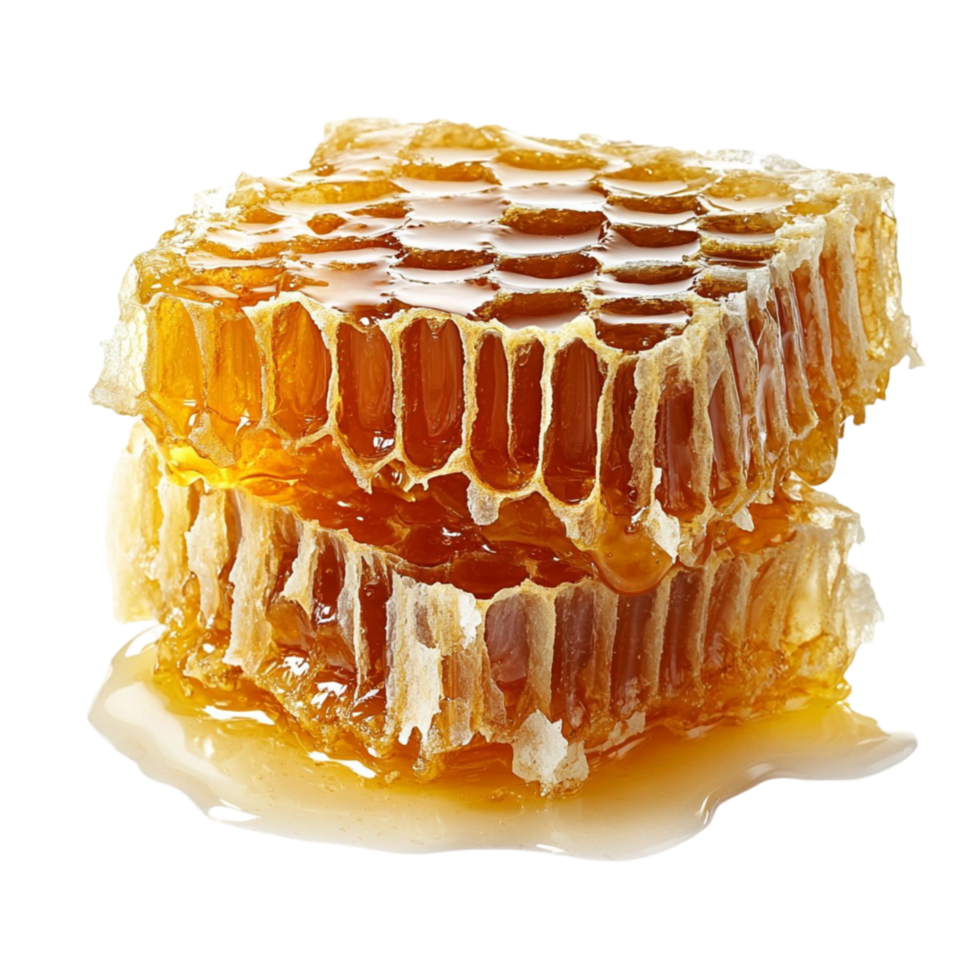 honeycomb dripping with golden honey and a sticky texture png