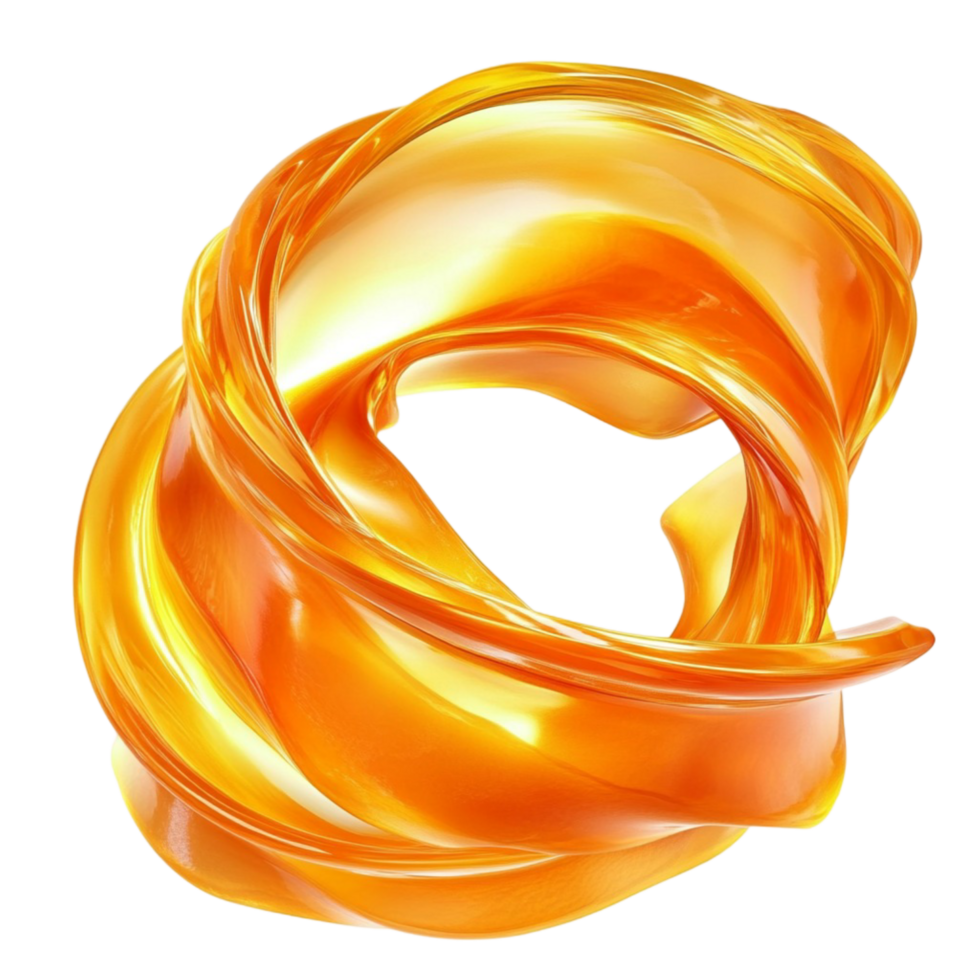 Abstract golden ribbon twisted into a circular shape png