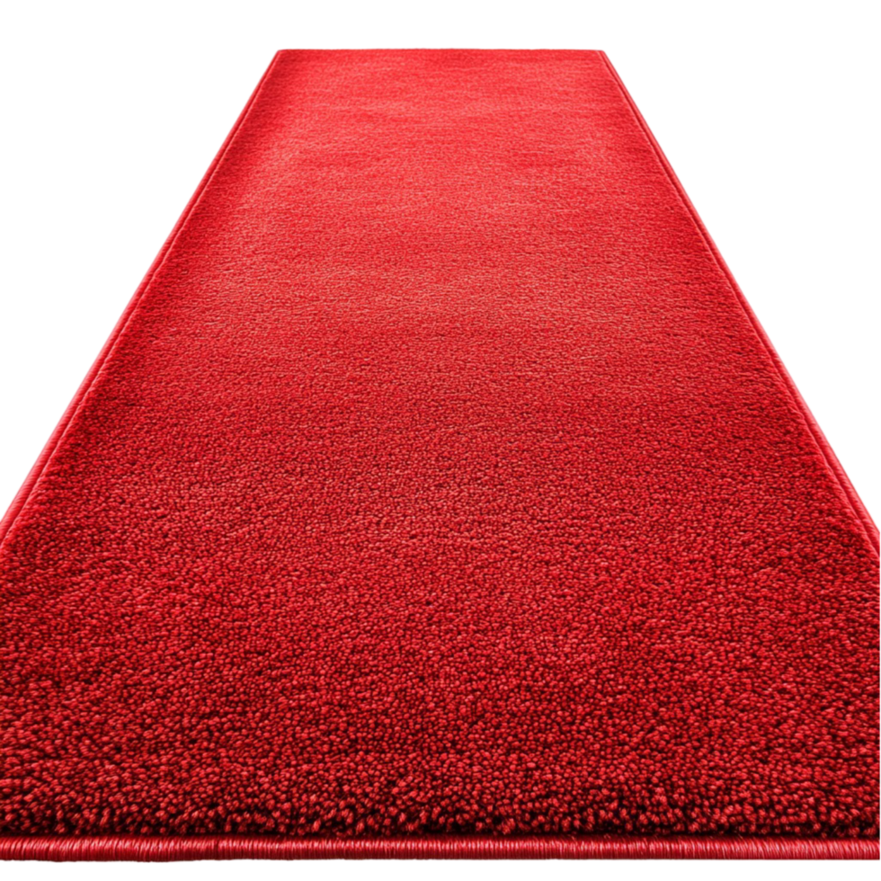 Plush red carpet extending forward with a luxurious texture png