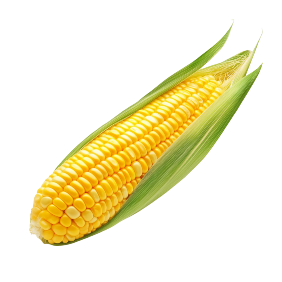 ly harvested corn on the cob with vibrant green husks partially peeled png