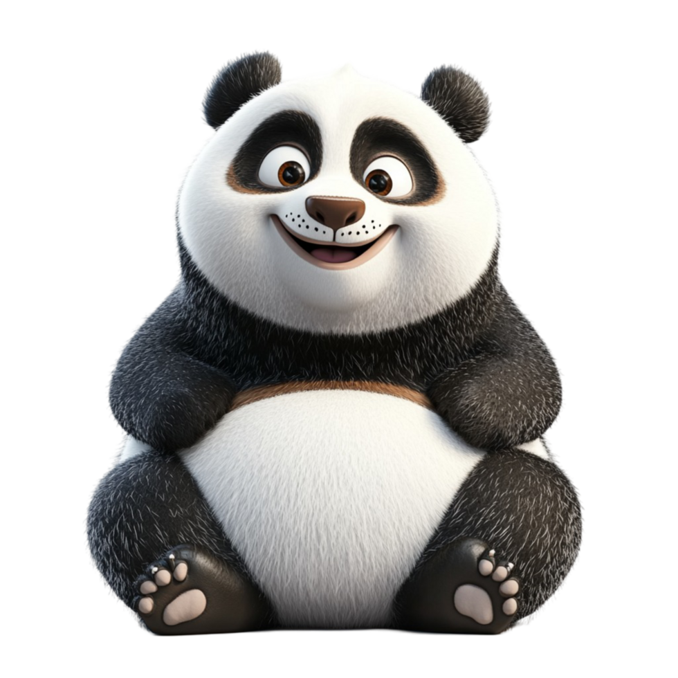 Cute and chubby pan with a friendly and cheerful expression png