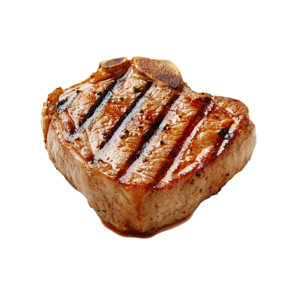 Juicy grilled steak with distinct sear marks on the surface png