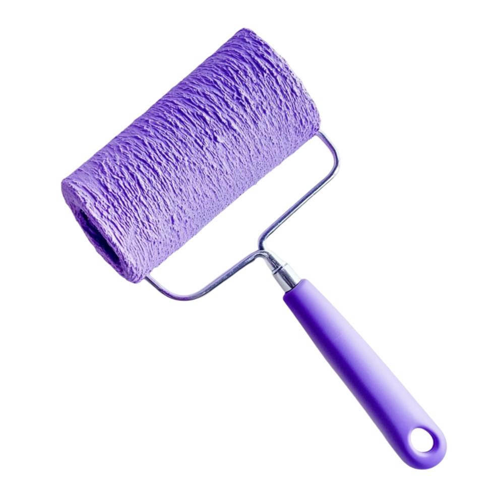 Purple textured roller with a handle and thick bristles png