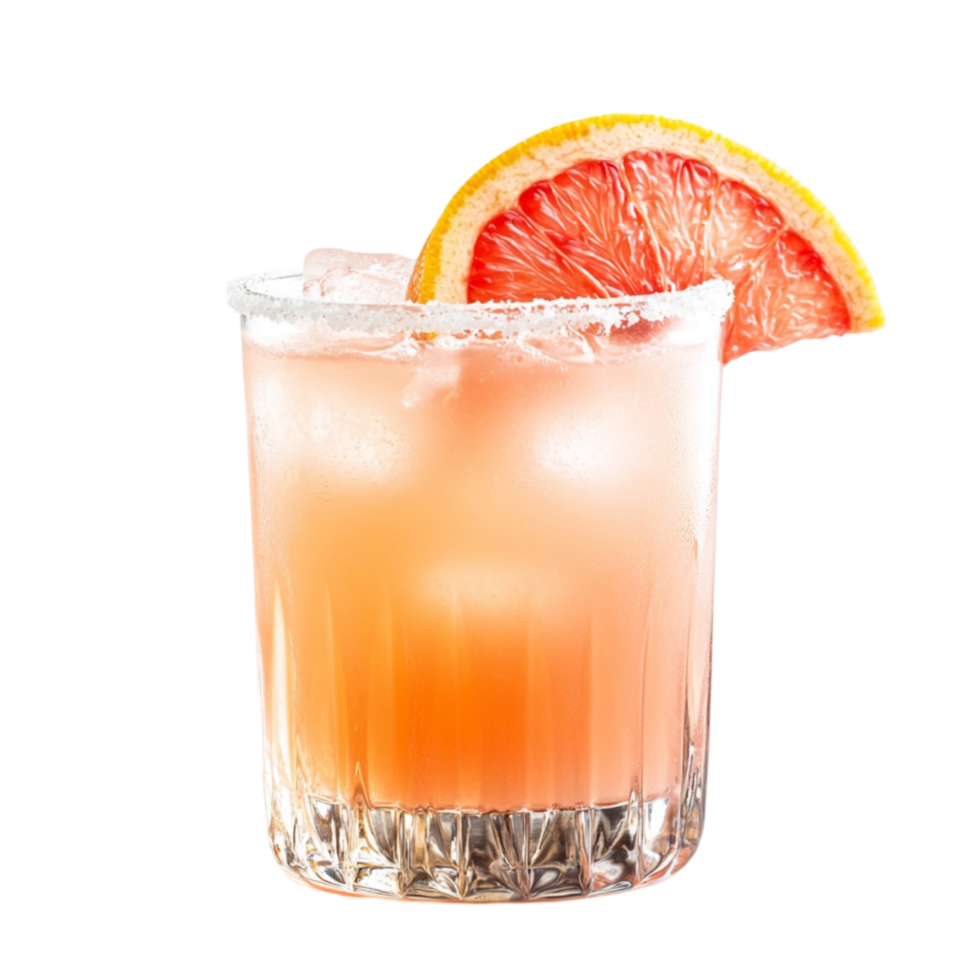 Reing grapefruit cocktail in a glass with ice png