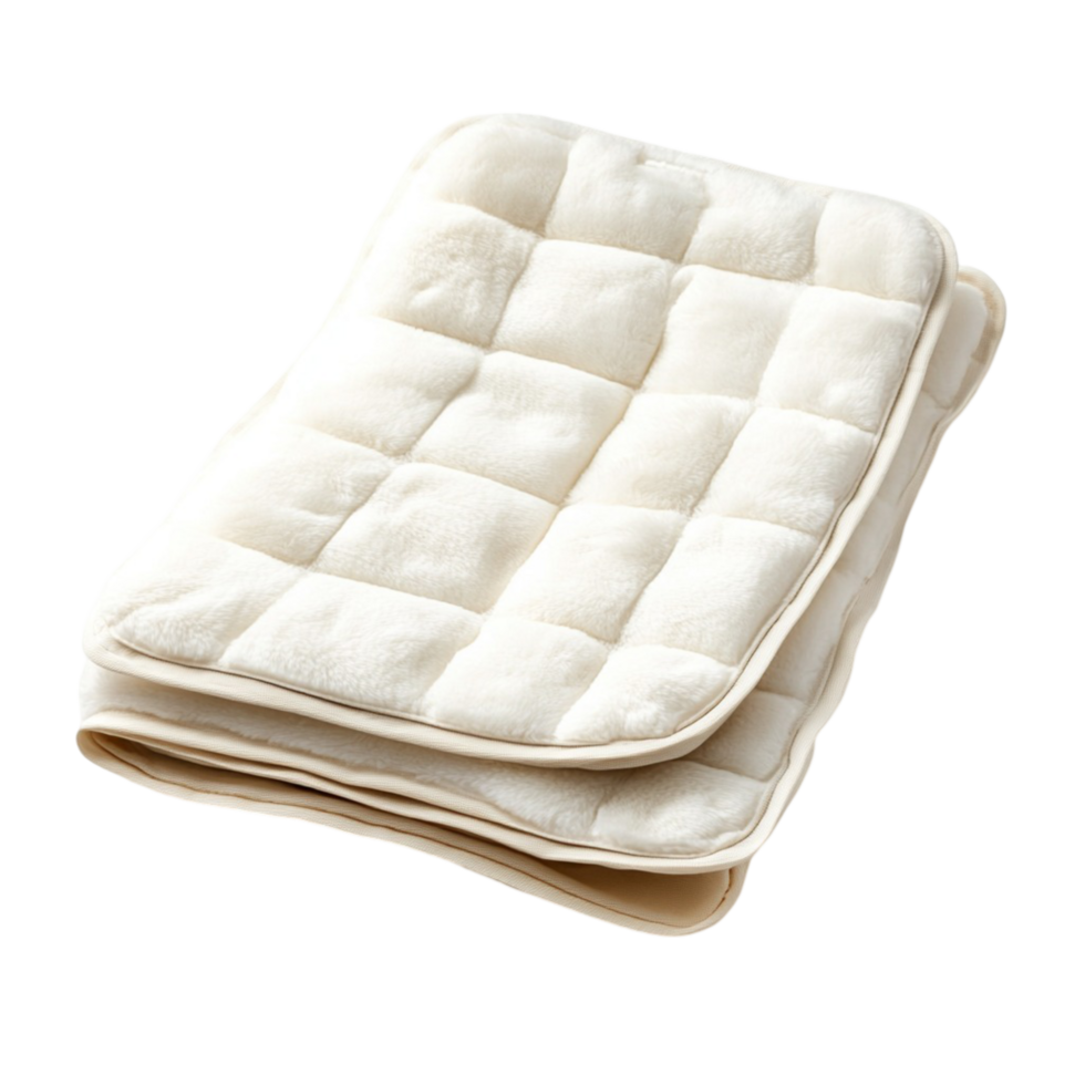 quilted oven mitts in a folded stack with a padded texture png