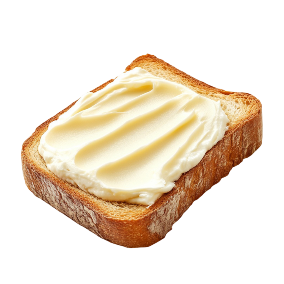 Warm toast with melted butter spread on top png