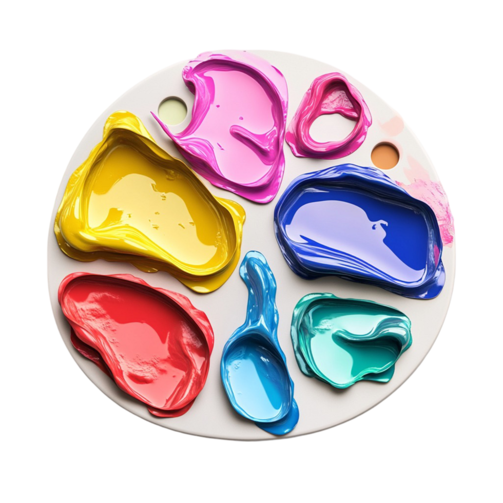 Roundist palette with vibrant colorful blobs png