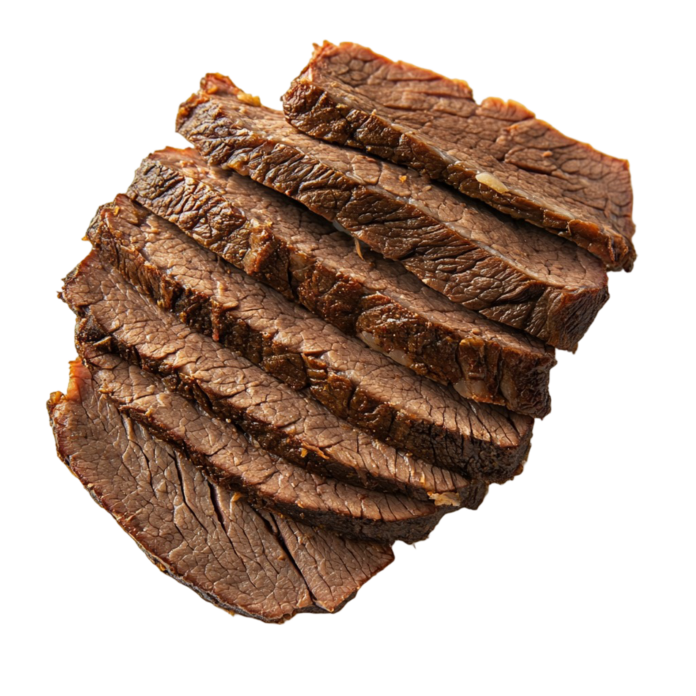 Sliced grilled beef steak with a brown sear on the edges png