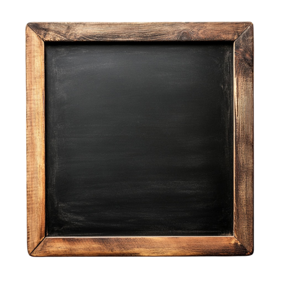 Rustic wooden framed chalkboard with a rk blank surface png