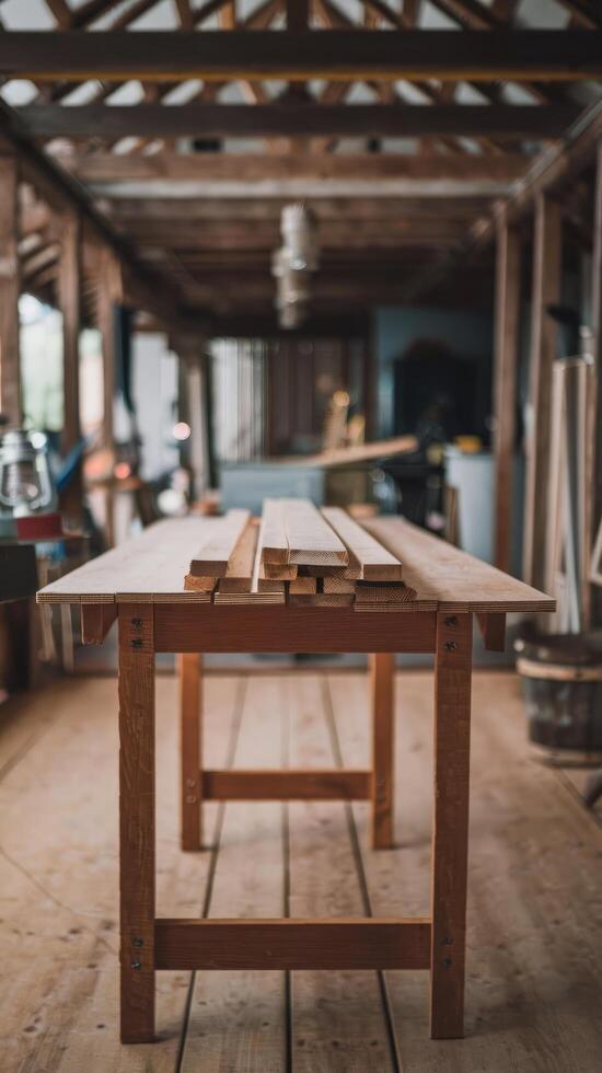 Empty wooden table wooden planks background photo