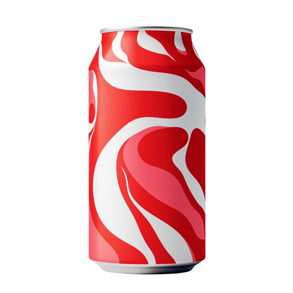 Vibrant so can with a red and white design png