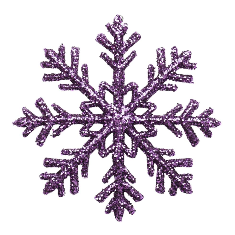 Intricately designed purple snowflake with a symmetrical pattern png