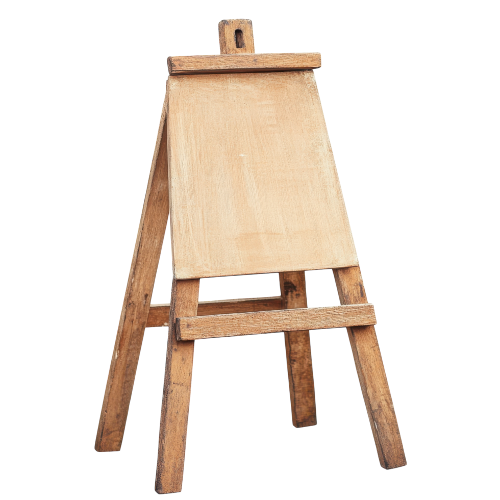 Blank Wooden Easel Board on transparent background. png
