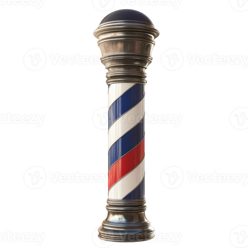 Striped Barber Pole Healthcare Sign on transparent background. png
