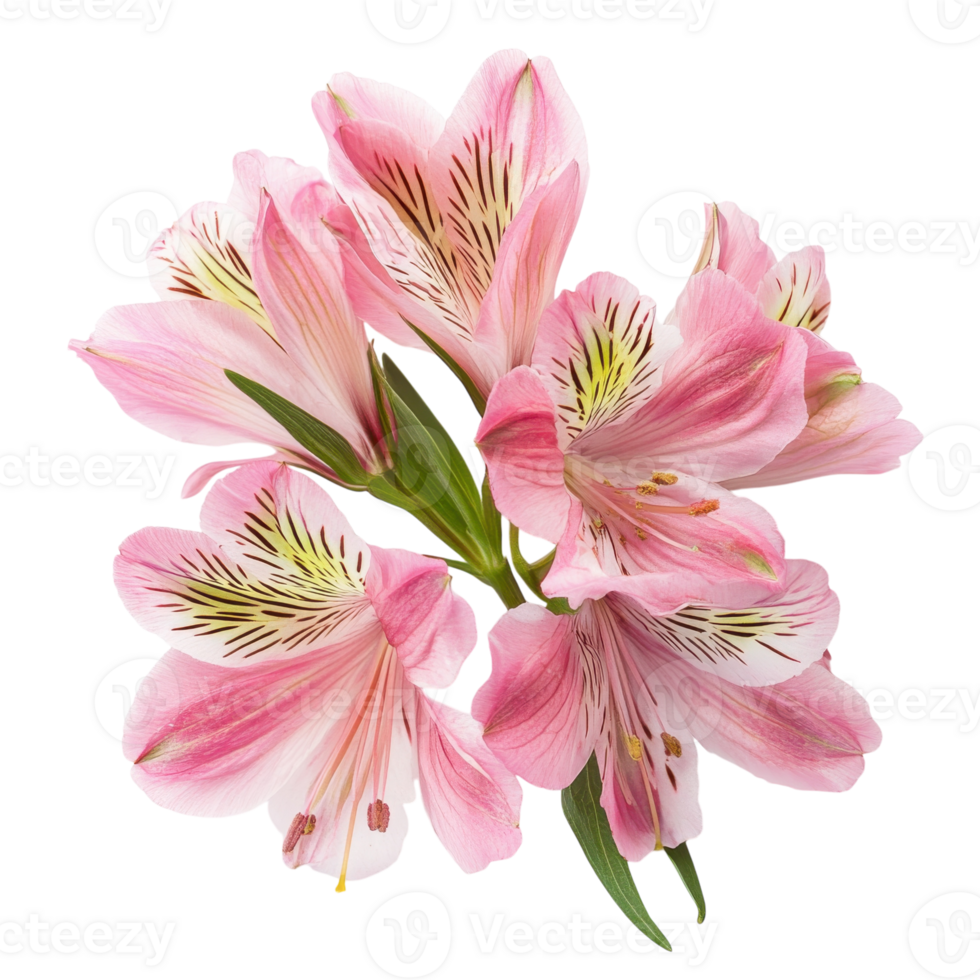 Alstroemeria Flower White Background on transparent background. png