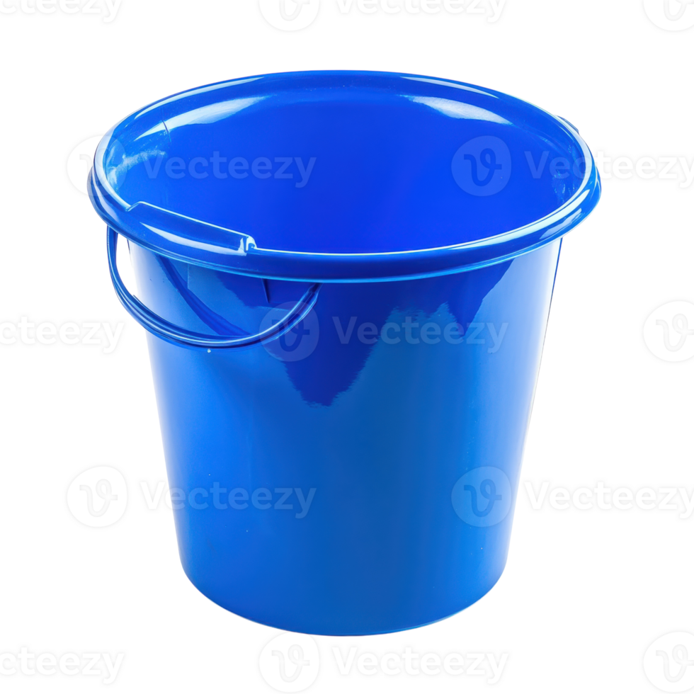 Blue Bucket White Background on transparent background. png