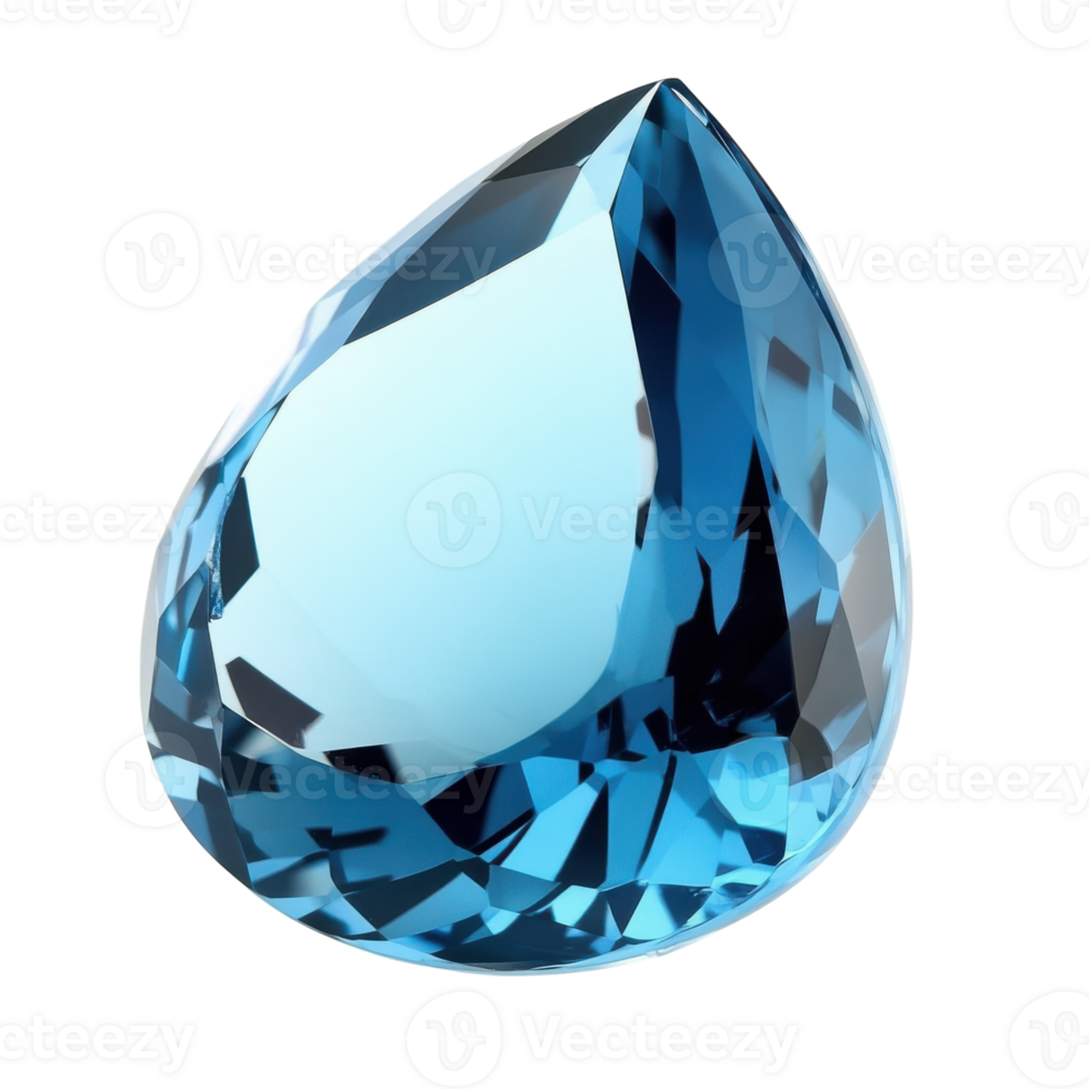 Stunning Blue Topaz Gemstone on transparent background. png
