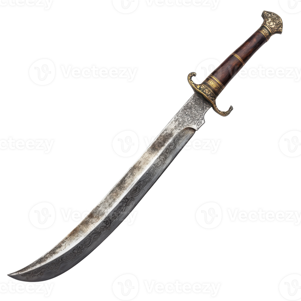 Broadsword on White Background on transparent background. png