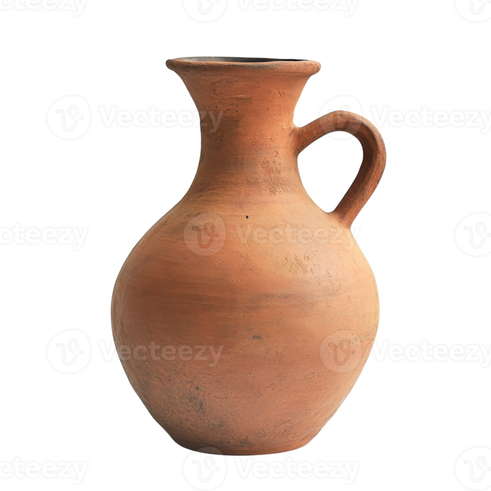 Brown Clay Jug White Background on transparent background. png