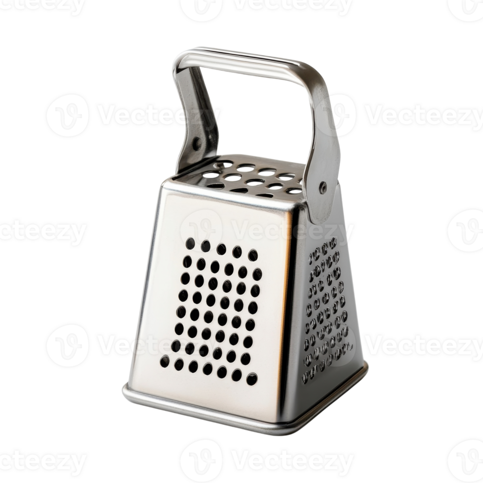 Stainless Steel Cheese Grater on transparent background. png