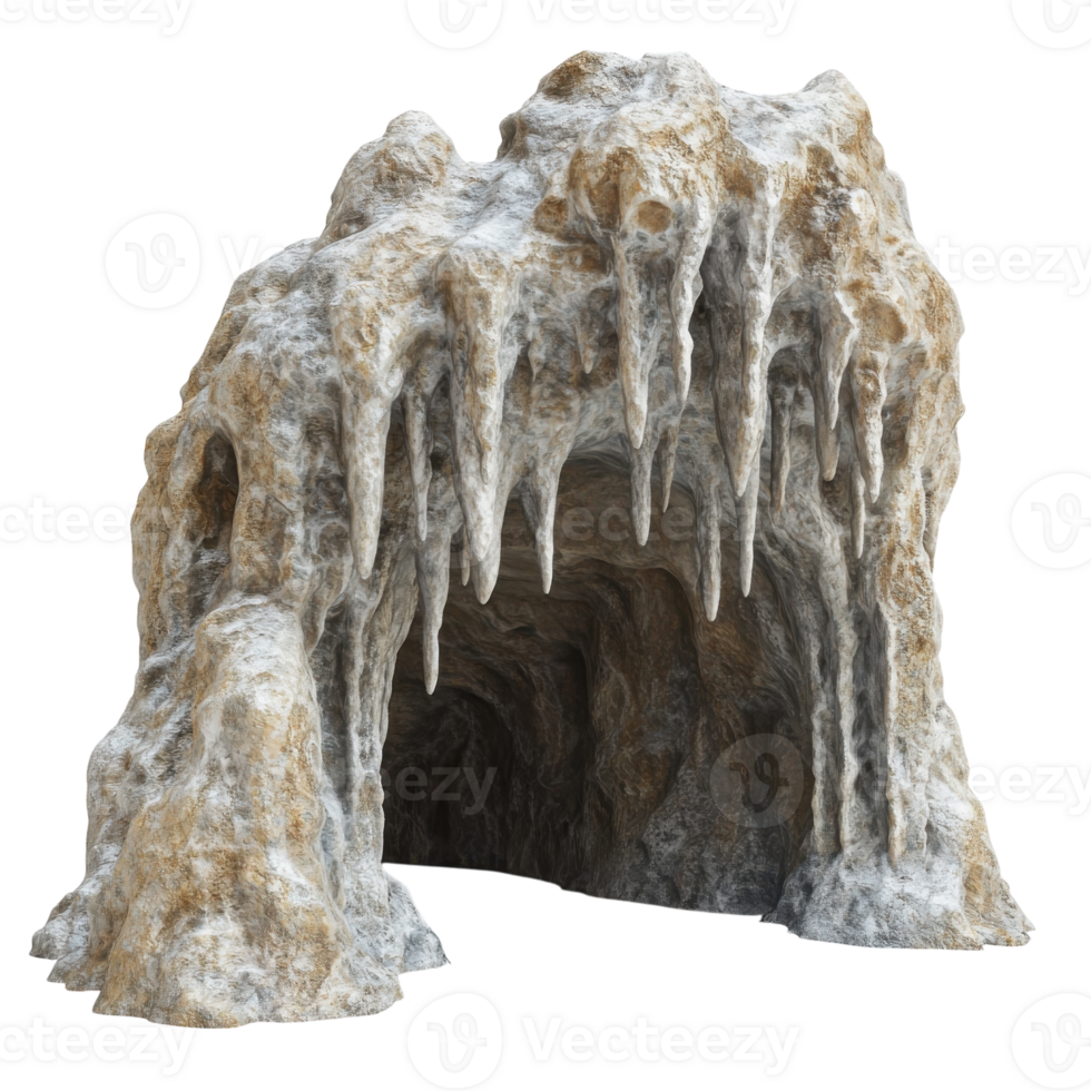 Mysterious Cave Entrance on transparent background. png