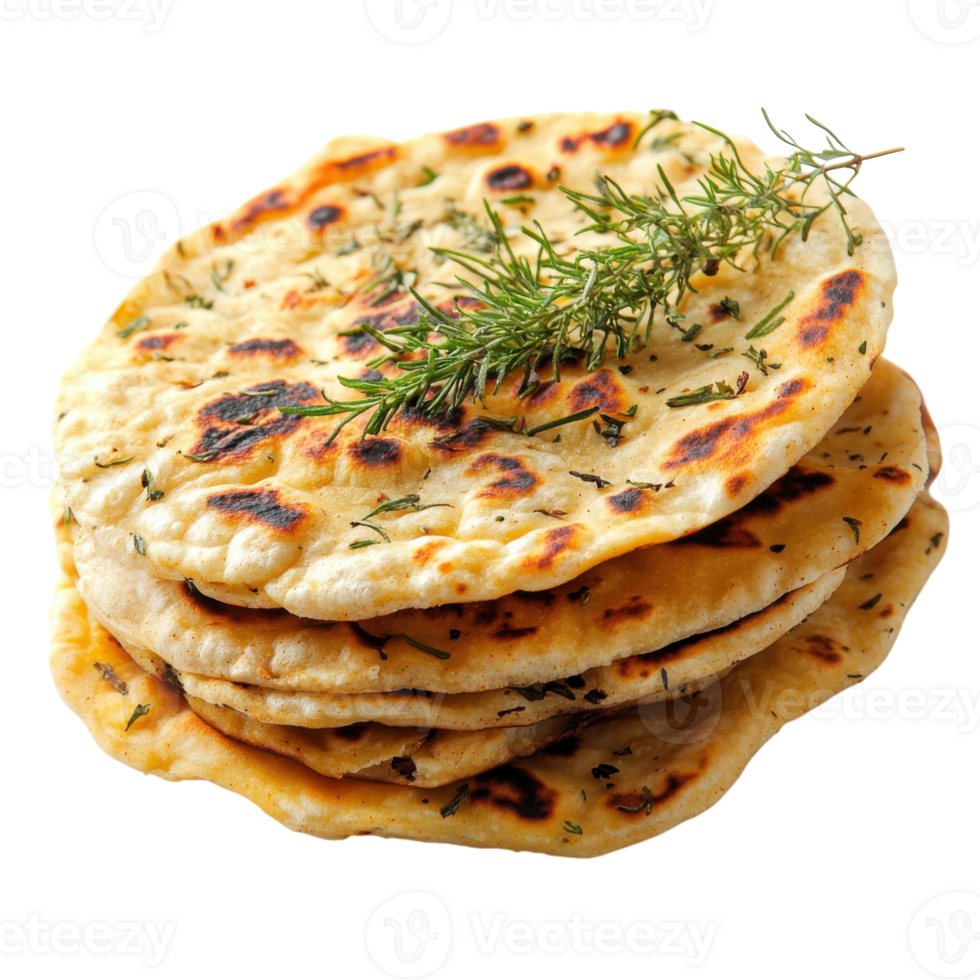 Artisan Tortilla Roti Bread on transparent background. png