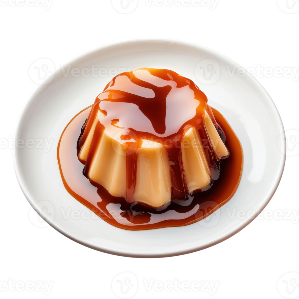 Creamy Caramel Dessert Glaze on transparent background. png