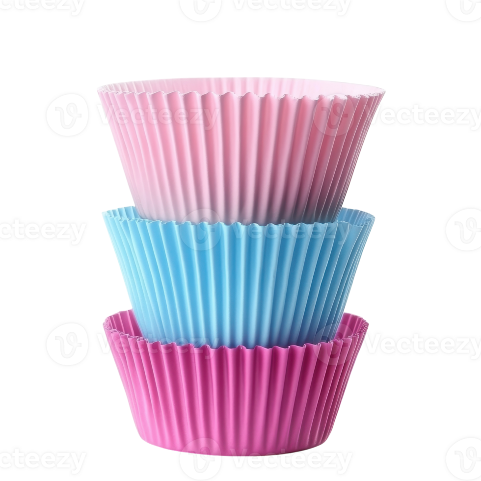 Colorful Cupcake Baking Cups on transparent background. png