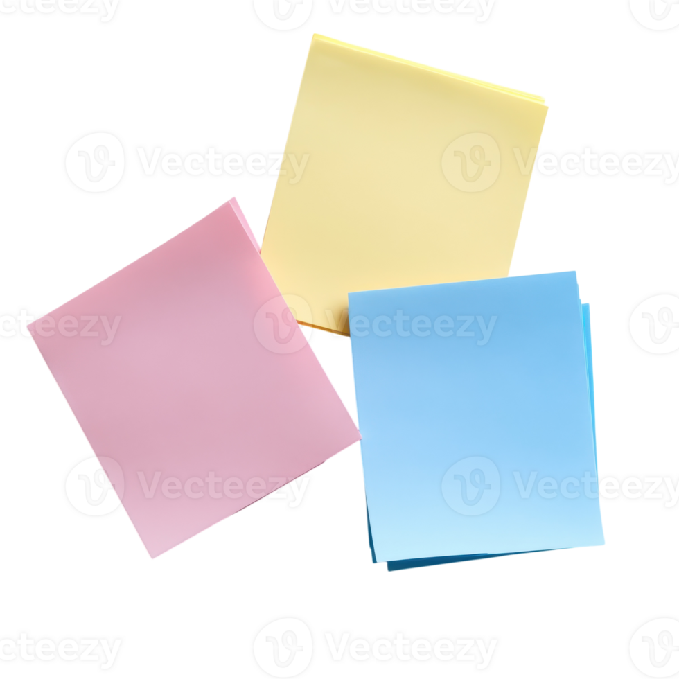 Colorful Sticky Notes White Background on transparent background. png