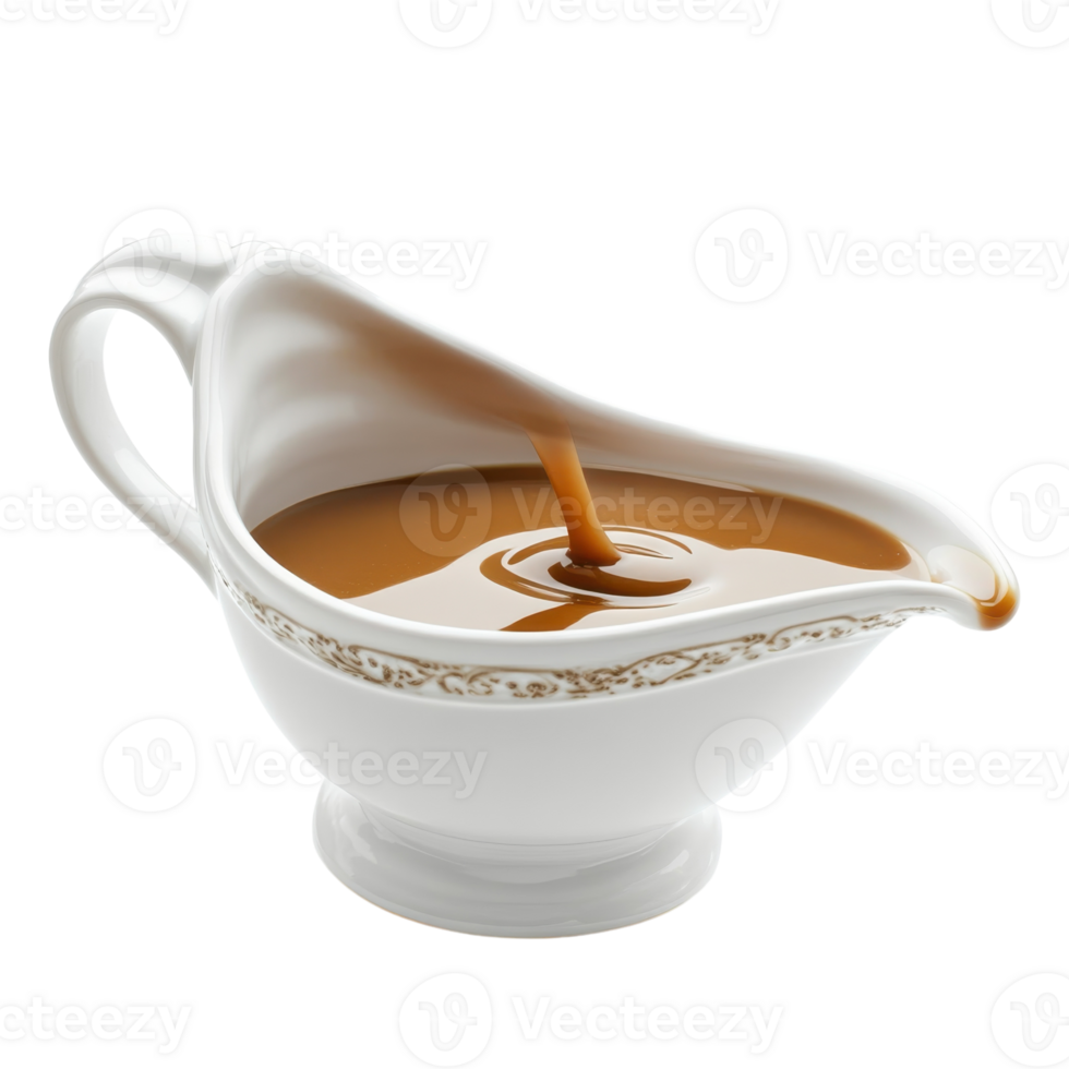 Rich Gravy Drizzle Food on transparent background. png