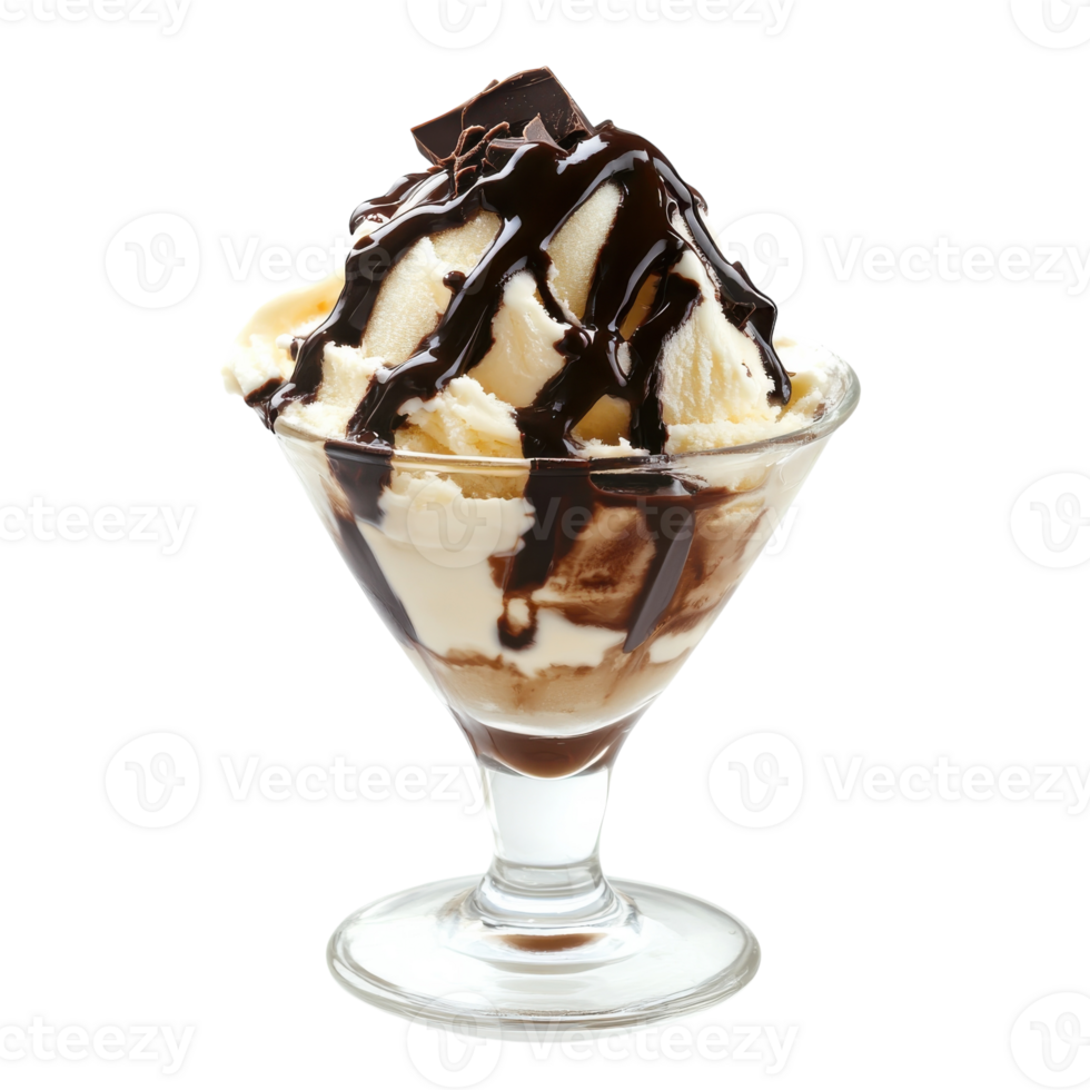 Affogato Coffee Dessert on transparent background. png