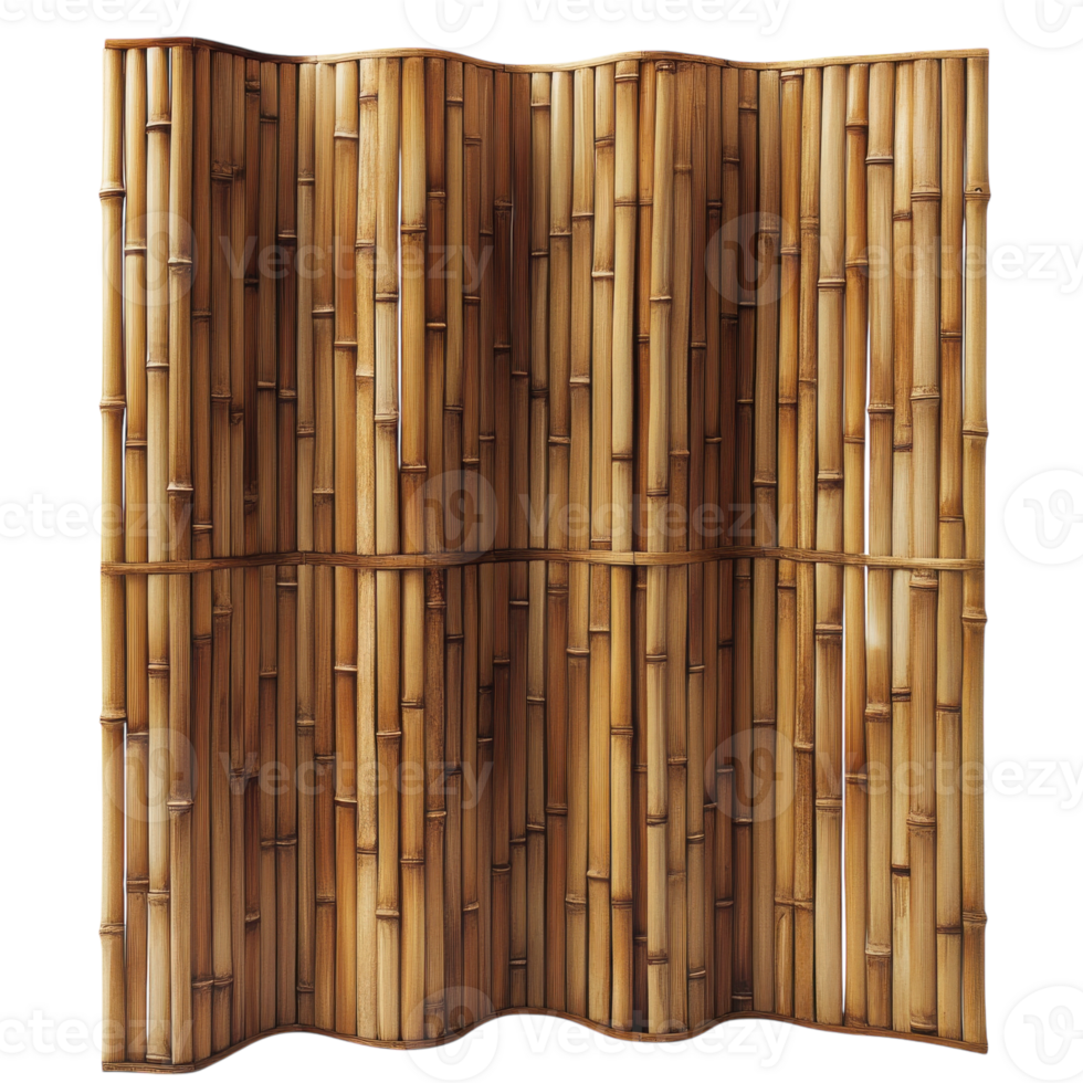 Bamboo Texture Divider Screen on transparent background. png