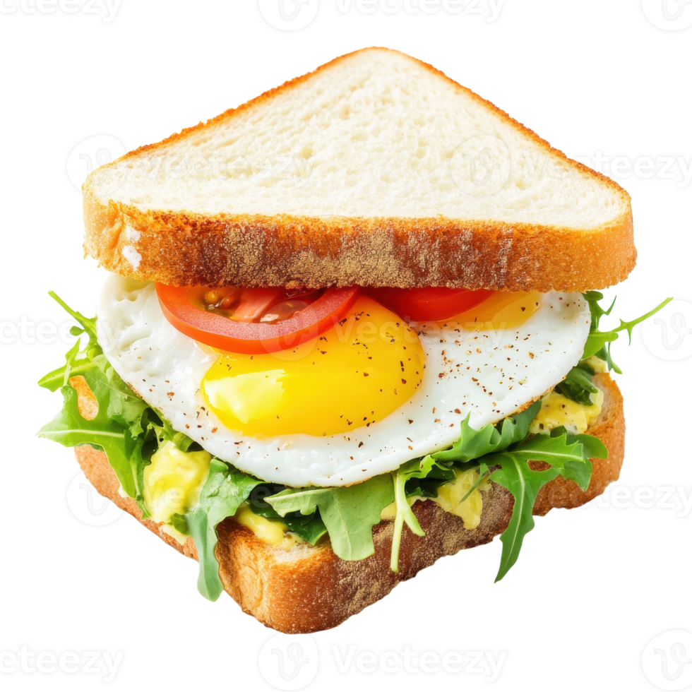 Delicious Egg Salad Sandwich on transparent background. png