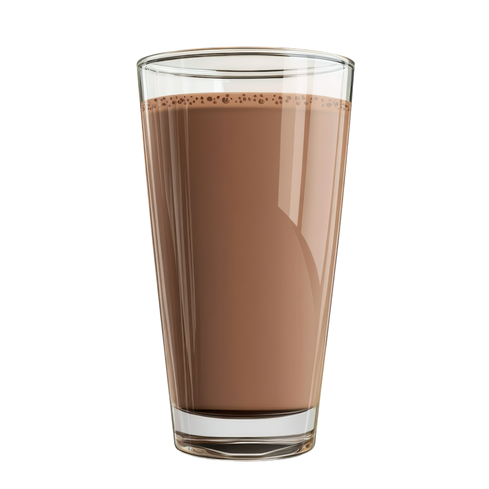 Chocolate Milk Drink Glass on transparent background. png