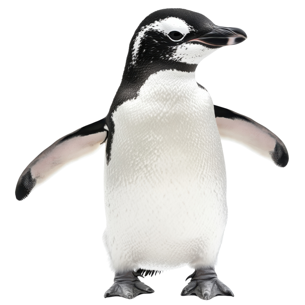 Penguin on White Background on transparent background. png