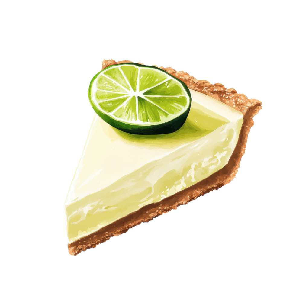 Lime Pie Dessert Slice on transparent background. png