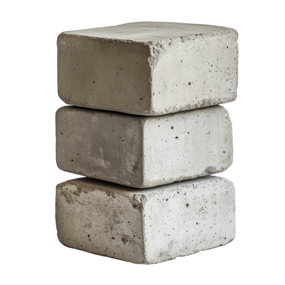 Concrete Blocks Texture Stack on transparent background. png