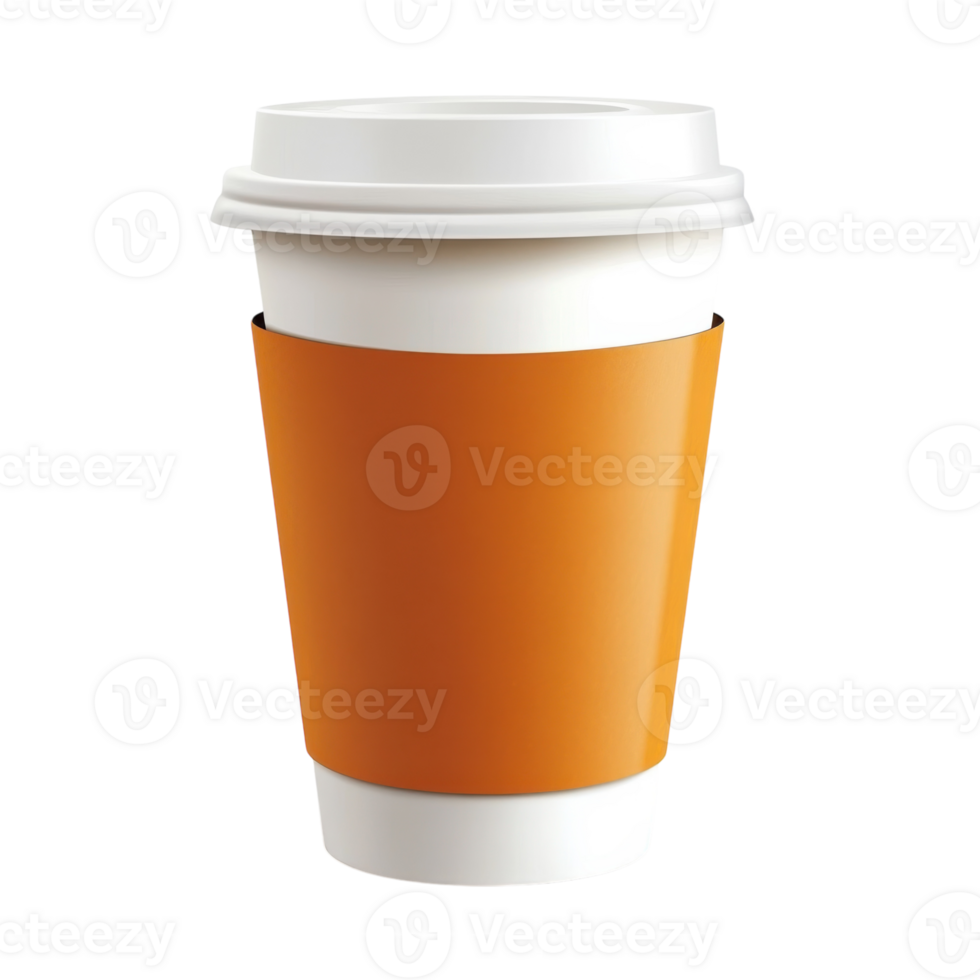 Orange Coffee Cup Mockup on transparent background. png