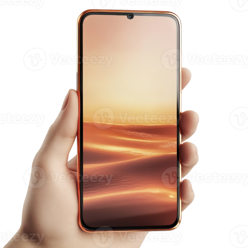 3D Phone Object White Background on transparent background. png