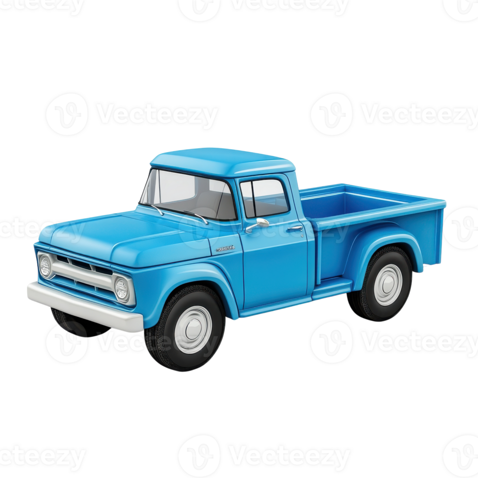 Modern Pickup Car 3D Model on transparent background. png