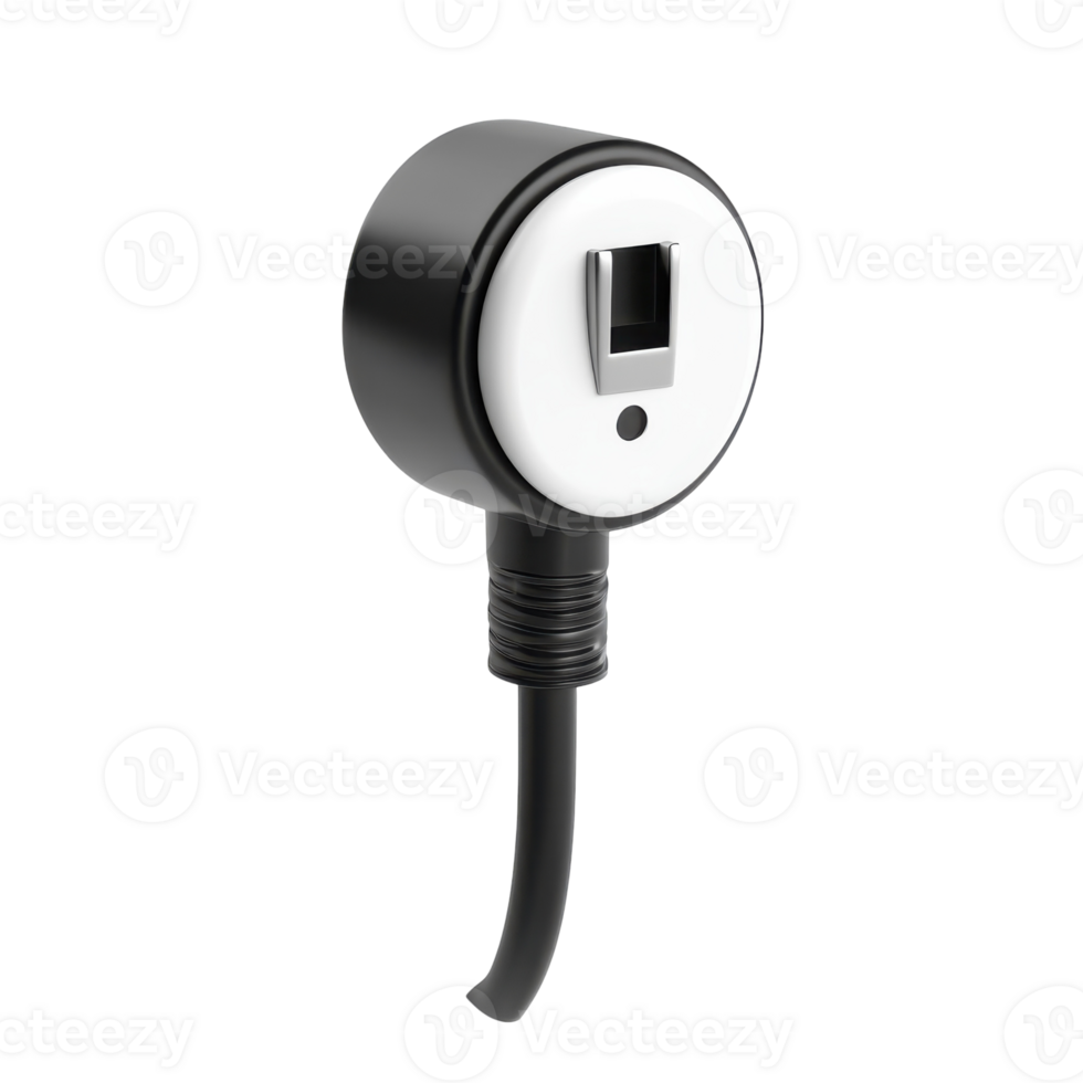 Power Plug 3D Object White on transparent background. png