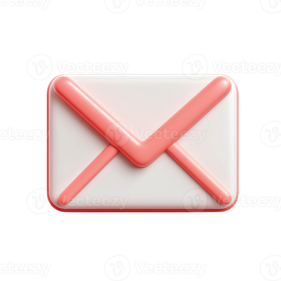 Private Message 3D Object on transparent background. png