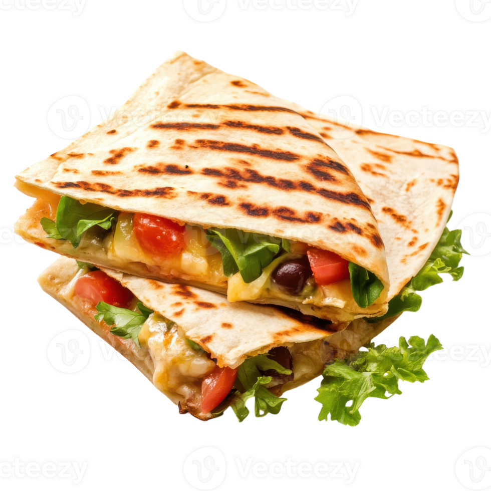 Delicious Quesadilla on White on transparent background. png