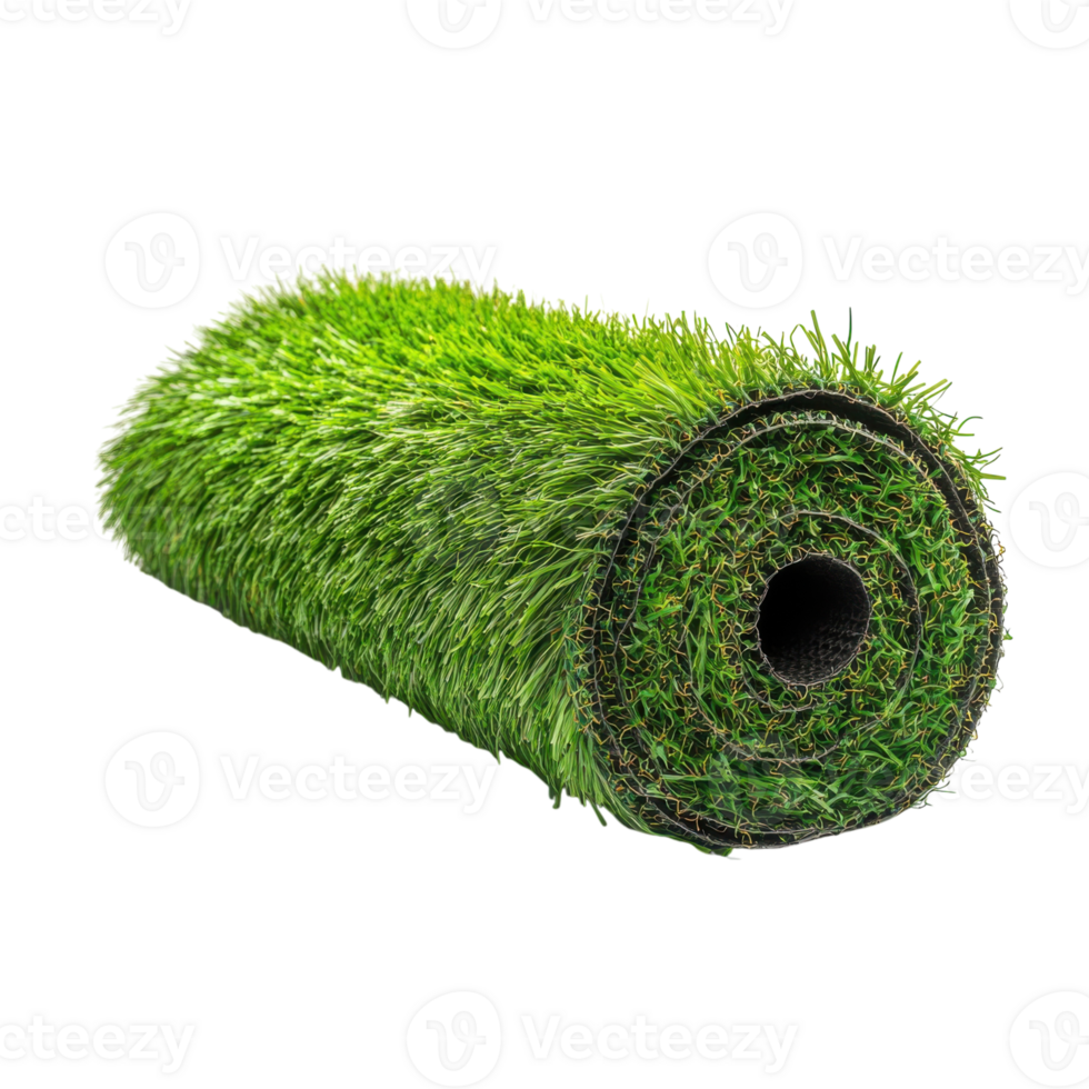 Artificial Grass Roll White Background on transparent background. png