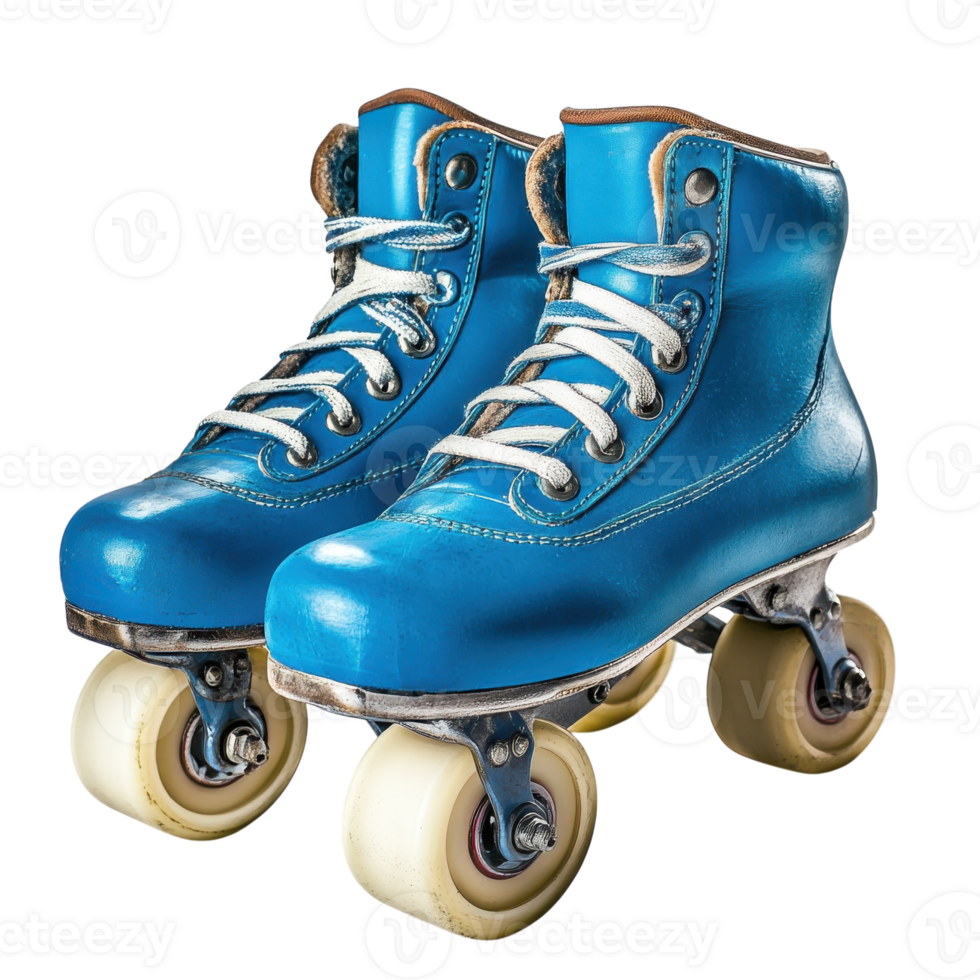 Stylish Blue Roller Skates on transparent background. png