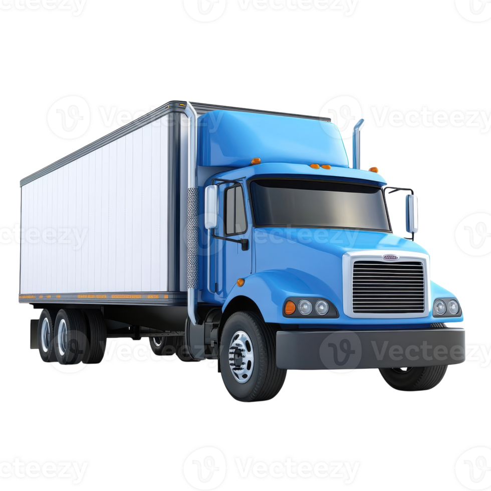 Delivery Truck 3D Model on transparent background. png