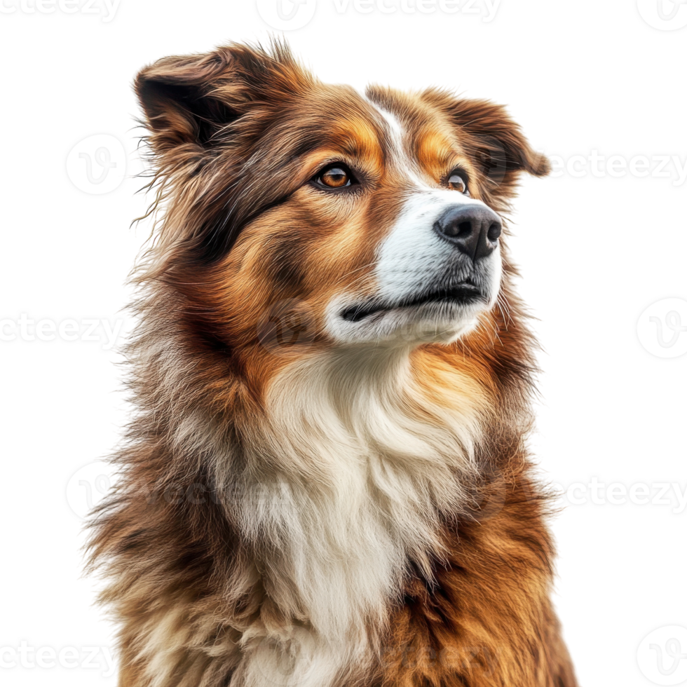 Fluffy Scottish Sheepdog Portrait on transparent background. png